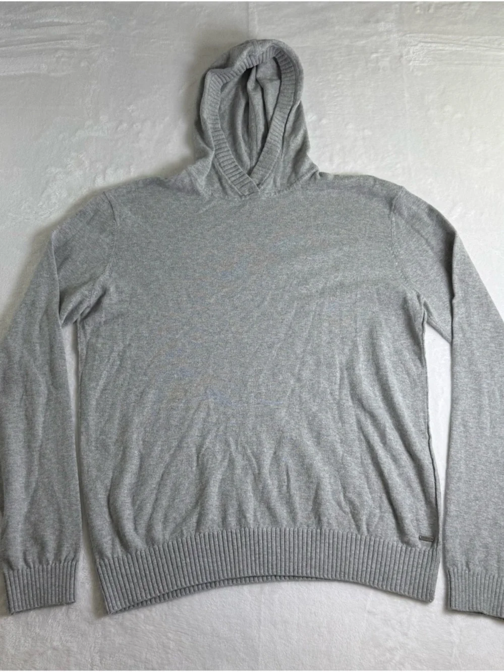 Vuori Light Gray Knit Hooded Pullover - Picture 4 of 7